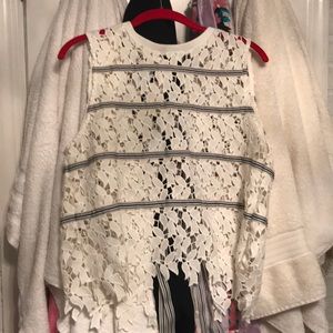 Tie in back lace top